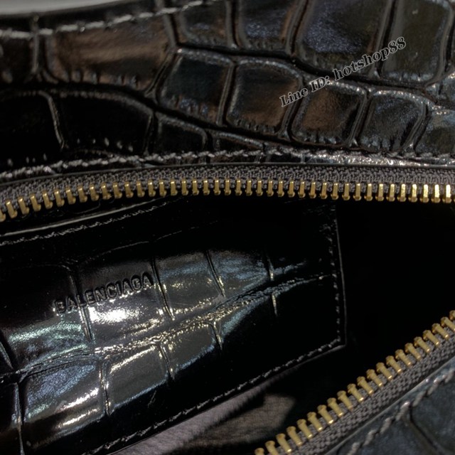 Balenciaga專櫃爆款鱷魚紋黑配金扣手袋手提包 638512 巴黎世家小號Neo Classic機車包 fyj1450